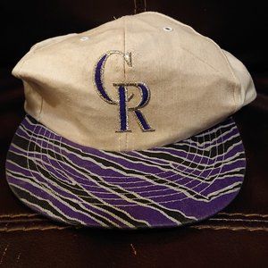 Vintage Ultra Rare Colorado Rockies white with black and purple tiger stripes